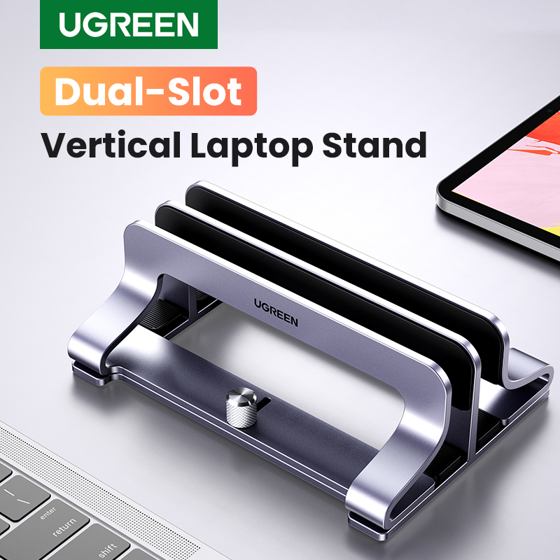 Laptop Tablet Accessories - UGREEN ขาตั้งแล็ปท็อปแนวตั้งผู้ถืออลูมิเนียมพับขาตั้งโน้ตบุ๊คแล็ปท็อปแท็บเล็ตสนับสนุนสำหรับ Macbook Air Pro PC