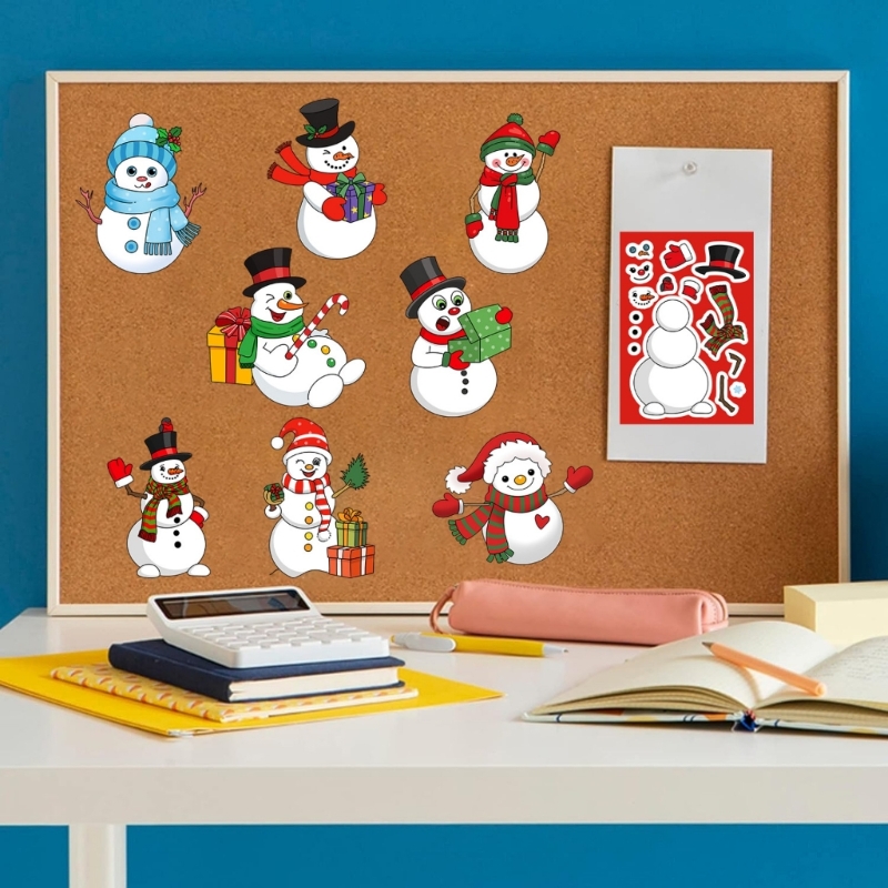Best Tablet With Accessories - กันน้ำ Snowman ปริศนาสติกเกอร์ 24 ชิ้นสำหรับแล็ปท็อปแท็บเล็ตตกแต่งคริสต์มาสที่ดีที่สุดขาย