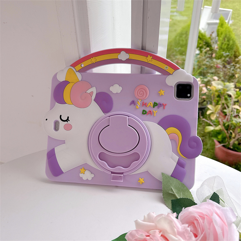 Samsung Tablet A9 Accessories - การ์ตูนยูนิคอร์นเคสแท็บเล็ตสำหรับเด็กสำหรับซัมซุงกาแล็กซี่แท็บ A11 8.7 นิ้ว SM-X130 SM-X135