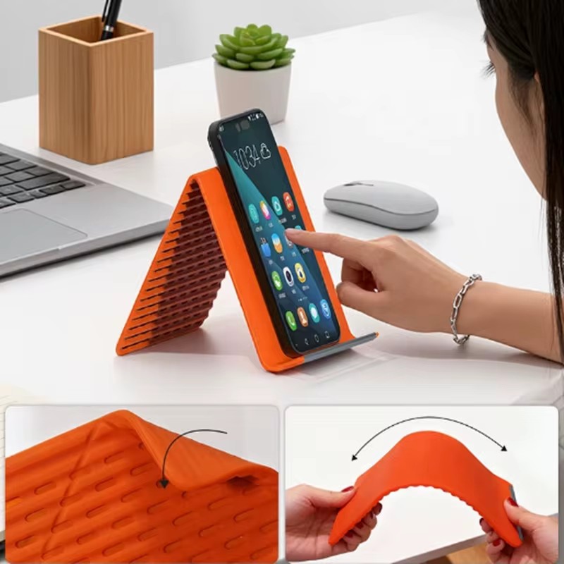 Laptop Tablet Accessories - ที่วางโทรศัพท์ซิลิโคนแบบพับได้แบบพกพาปรับได้หลายมุมขาตั้งตั้งโต๊ะสำหรับแล็ปท็อปแท็บเล็ตโฮมออฟฟิศ
