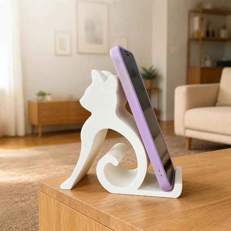 Tablet Accessories 3D Print - ขาตั้งโทรศัพท์รูปแมวและสุนัขน่ารักแบบ 3D พิมพ์ 1 ชิ้น สำหรับโทรศัพท์
