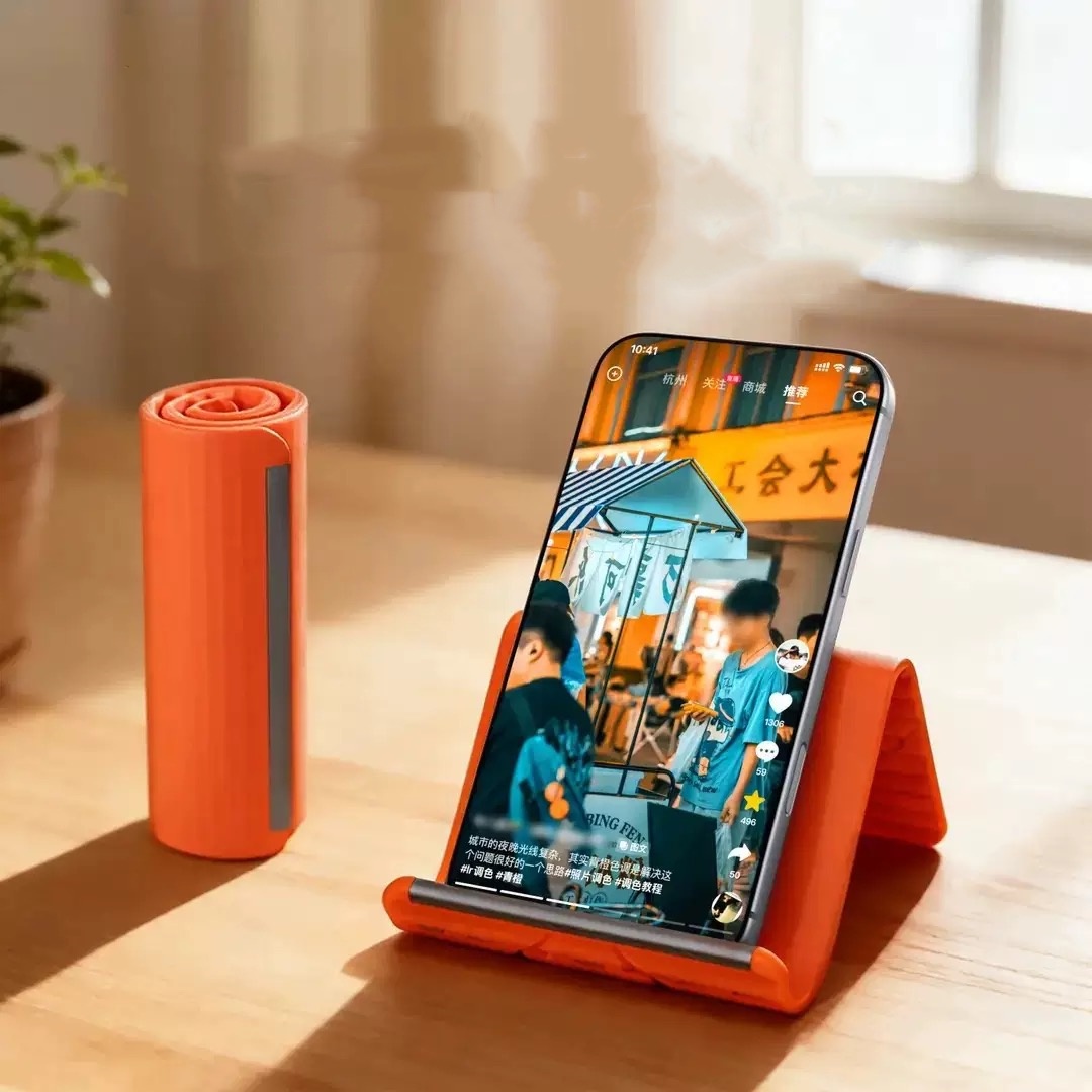 Laptop Tablet Accessories - ขาตั้งโทรศัพท์แบบพกพาซิลิโคนสำหรับวางบนโต๊ะ แท็บเล็ต แล็ปท็อป ดีไซน์สร้างสรรค์ ยืดหยุ่น พับได้