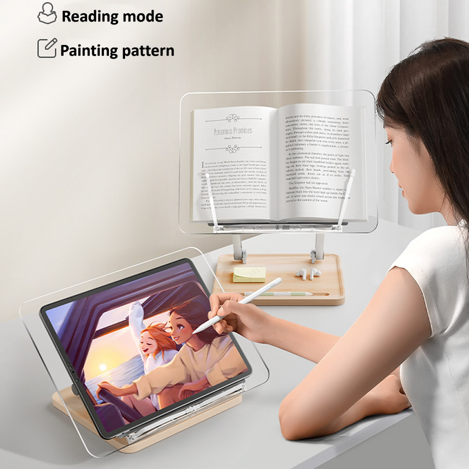 แท่นอ่านหนังสือไม้พร้อมไฟอะคริ - Laptop Tablet Accessories บทวิจารณ์และราคา